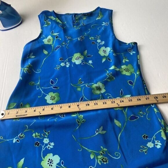My Michelle Vintage Women Maxi Dress Size 11/12  Floral 90's Sleeveless Blue - Picture 6 of 9